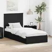 vidaXL Aufbewahrungsbett Schwarz 75 x 190 cm Holzwerkstoff