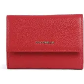 Coccinelle Rote Damen-Geldbörse: 3 Fächer, Münztasche, Kartenfächer, elegant
