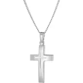 Trendor 21168 Halskette mit Kreuz-Anhänger für Damen & Jugendliche 925 Silber
