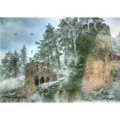 Pappnoptikum Adventskalender Winterfeste mit Motiv Roseburg im Harz