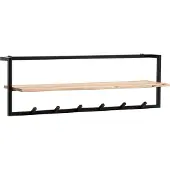 FineBuy Wandgarderobe Akazie Massivholz 100cm Hängegarderobe Baumkante Industrial Modern