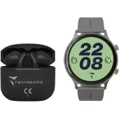Techmade Dynamic 2 Smartwatch – Bundle mit Kopfhörern Grau Unisize