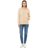 Zwillingsherz Damen Sweat-Jacke mit Kapuze Zip-Hoodie mit Taschen 46094-29 Beige