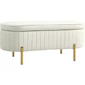 HOMCOM Sitzbank-108L x 44B x 43,5H cm-Cremeweiß | Gr.: onesize