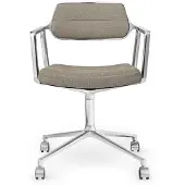 Vipp 453 Drehstuhl Dark Sand Textile Rollen