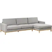 Beliani 4-Sitzer Ecksofa Links Grau Stoffbezug mit Breiten Hohen Armlehnen Hohe Rückenlehne Diecke Sitzkissen Modern Wohnzimmer Stoffsofa