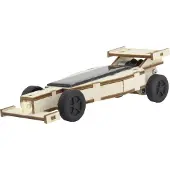 SOL EXPERT Solar-Holz-Steckbausatz - Solarbetriebener Rennwagen mit Frontscheinwerfer