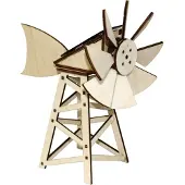 SOL EXPERT Solar-Holz-Steckbausatz - Amerikanische Solar Windmühle