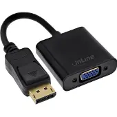 InLine Basic DisplayPort Adapterkabel, DisplayPort Stecker auf VGA Buchse schwarz, 0,15m