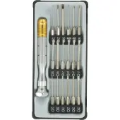 Donau Mini-Bit-Set 18-teilig mit extra langen Bit-Einsätzen inkl. Handgriff