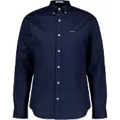 Gant für Herren. 3000300 Pinpoint Oxford Hemd Regular Fit navy (L), Lässig, Baumwolle, Langarm, Marine