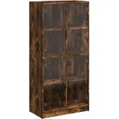 vidaXL Highboard mit Türen Räuchereiche 68x37x142 cm Holzwerkstoff