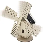 SOL EXPERT Holzbausatz – Holländische Windmühle mit Solarpanel