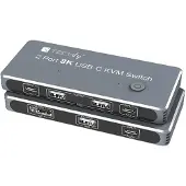 Techly KVM USB-C Switch 8K DisplayPort