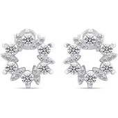 Brilio Silver - Charming silver earrings with clear zircons EA593W