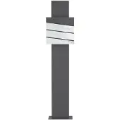 ML-Design ECD Germany Standbriefkasten 170 cm mit Zeitungsfach, Anthrazit-Weiß Marmoroptik, Edelstahl pulverbeschichtet