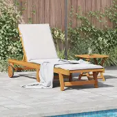 vidaXL Sonnenliege mit Tisch Massivholz Akazie 3325199