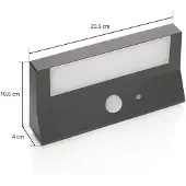 LINDBY LED-Solar-Außenwandleuchte Maresia, Sensor, anthrazit
