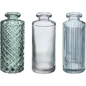 Atmosphera setx3 grün gestreifte Glasvasen, grün