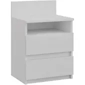 Vicco Nachttisch Monty, 39,6 x 59,1 cm, Weiß, Nachtschrank mit 2 Schubfächer