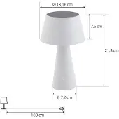 LINDBY LED-Solartischlampe Lirinor, weiß, Kunststoff, Ø 13cm
