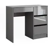 Vicco Schreibtisch Sherry Grau Hochglanz 90 x 40 cm mit Schubladen, Model 43668