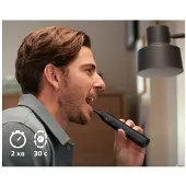 Philips Sonicare 5500 series Series 5500 HX7111/01 Wiederaufladbare Zahnbürste, Erwachsener, Schallzahnbürste, Whitening, 62000 Bewegungen pro Minute, Schwarz, 2 min, 4 x 30 sec