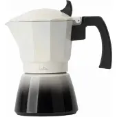 Jata Moka-Kaffeemaschine HCAF2406, 6 Tassen, 0,3 l, Aluminium, induktionsgeeignet, schwarz/weiß