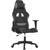 vidaXL Gaming-Stuhl mit Massagefunktion Schwarz und Hellgrau Stoff