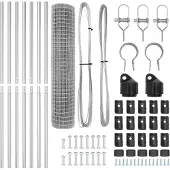 vidaXL Bodenmontierter Euro-Zaun 10 x 1,5 m Verzinkter Stahl Silber