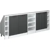 Vicco Dachschrägenschrank-Set Rion, 5er Set, Anthrazit Landhaus/Weiß/Weiß