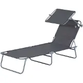Outsunny - Sonnenliege - 187Lx58Wx36Hcm - Grau