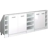 Vicco Dachschrägenschrank-Set Rion, 5er Set, Weiß Hochglanz/Weiß/Weiß