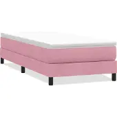 Syfax Boxspringbett ohne Matratze Rosa 100x220 cm Samt