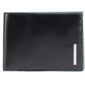 Piquadro Blue Square Men's Wallet With Coin Pocket black