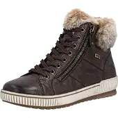 Remonte Winterboots , Damen, Gr. 40, Schurwolle, braun (dunkelbraun), Leder, Textil, Schuhe Winterboots, Plateau, Outdoorschuh Schnürboots mit wasserabweisender TEX-Membran