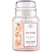 Purple River Duftkerze Purple River Mia Flora, handgegossen, Sojawachs, 623g, Brenndauer 140h, Glas, 2 Baumwolldochte