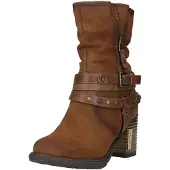 Mustang Damen Stiefelette mit Schnallen und Ziernieten 15M0182002, Größe:37 EU, Farbe:Braun