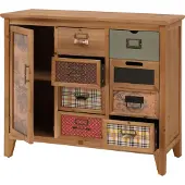 Mendler Apothekerkommode MCW-O63, Schrank Schubladen Etikettenhalter Vintage Shabby Muster, Holz 80x91x40cm Korpus Natur