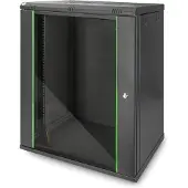 Digitus DN1916UECN, Wandmontiertes Regal, 16U, 60 kg, Sperrschloss, Ablageschienen, Verbessertes Kabelmanagement