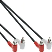 InLine Audiokabel RCA x 2 M gewinkelt bis x 2 M 1.2 m Schwarz (89929)