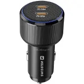 Swissten , Auto Ladegerät 50W Fast Charge 2x USB-C PD, Schwarz