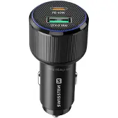 Swissten , Auto Ladegerät 63W USB-C PD 45W + USB 3.0 18W, Schwarz