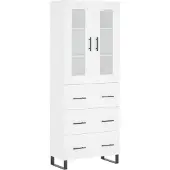 vidaXL Highboard Weiß 69,5x34x180 cm Holzwerkstoff