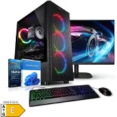 Kiebel.de Gaming PC mit 27 Zoll TFT Total V AMD Ryzen 7 5700X, 32GB DDR4, NVIDIA RTX 5060 8 GB, 1TB SSD, WLAN, Windows 11, Gaming PC