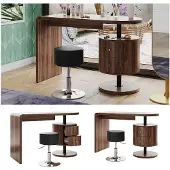 Vicco Schminktisch Lara Eiche rustikal 120 cm mit Hocker, Model 50187