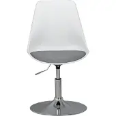 FineBuy HAINAN Drehsessel Grau Esszimmerstuhl Kunstleder / Stoff Drehstuhl verstellbar Drehhocker Wartezimmerstuhl