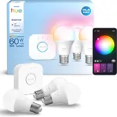 Philips White and Color ambiance Basis Starter-Set: 3 smarte Lampen E27 (806 lm), Set für intelligente Beleuchtung, Bluetooth/Zigbee, Weiß, LED, E27, A60