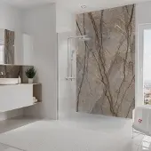Schulte Duschrückwand DecoDesign ExpressPlus Marmoroptik Stein Marmor-Kastanie Hochglanz 255 x 150 cm EP19015253 784