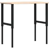 vidaXL Werkbank 100x60x(71,5-98) cm Massivholz Eiche Rechteckig